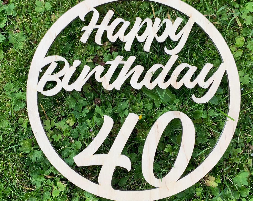 Birthday wreath made of wood