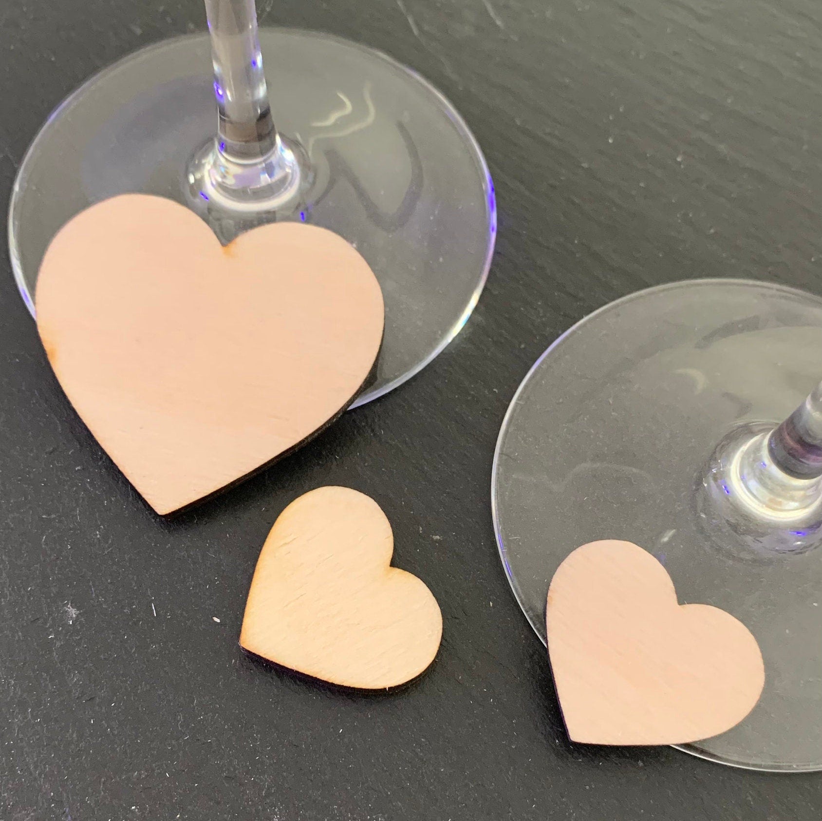 10x Holz Herzen Streudeko Deko Herz