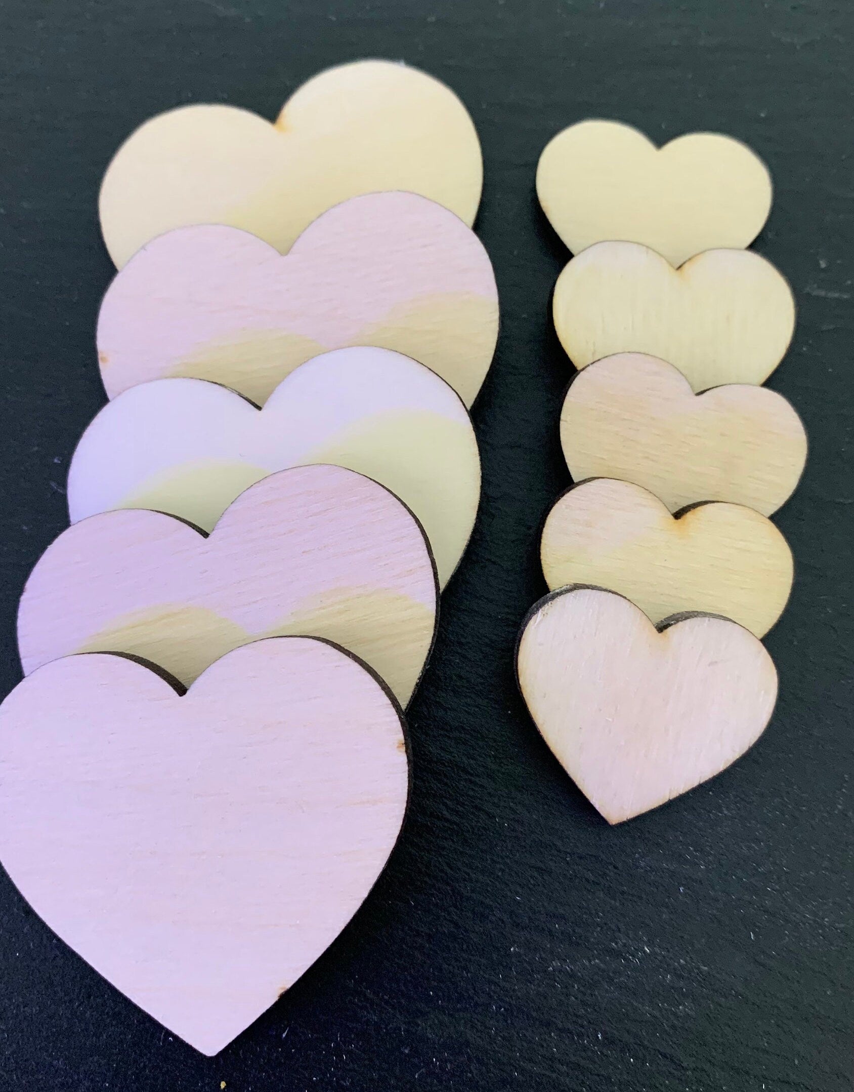 10x Holz Herzen Streudeko Deko Herz