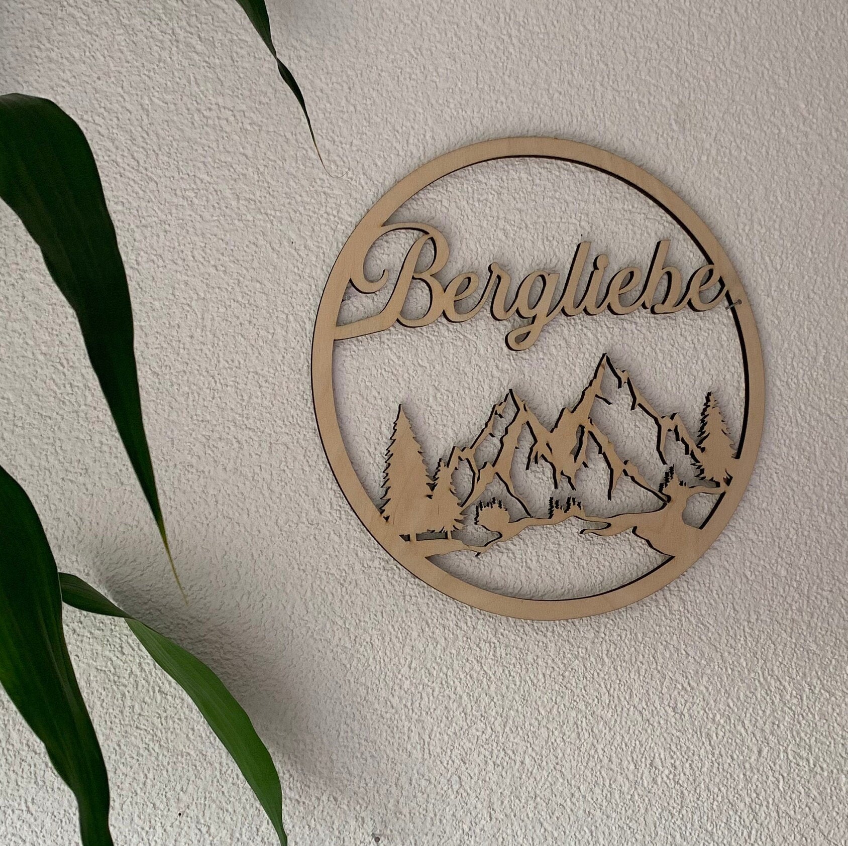 Bergliebe Aufsteller oder Kranz aus Holz oder MDF in schwarz. Vers. Größen