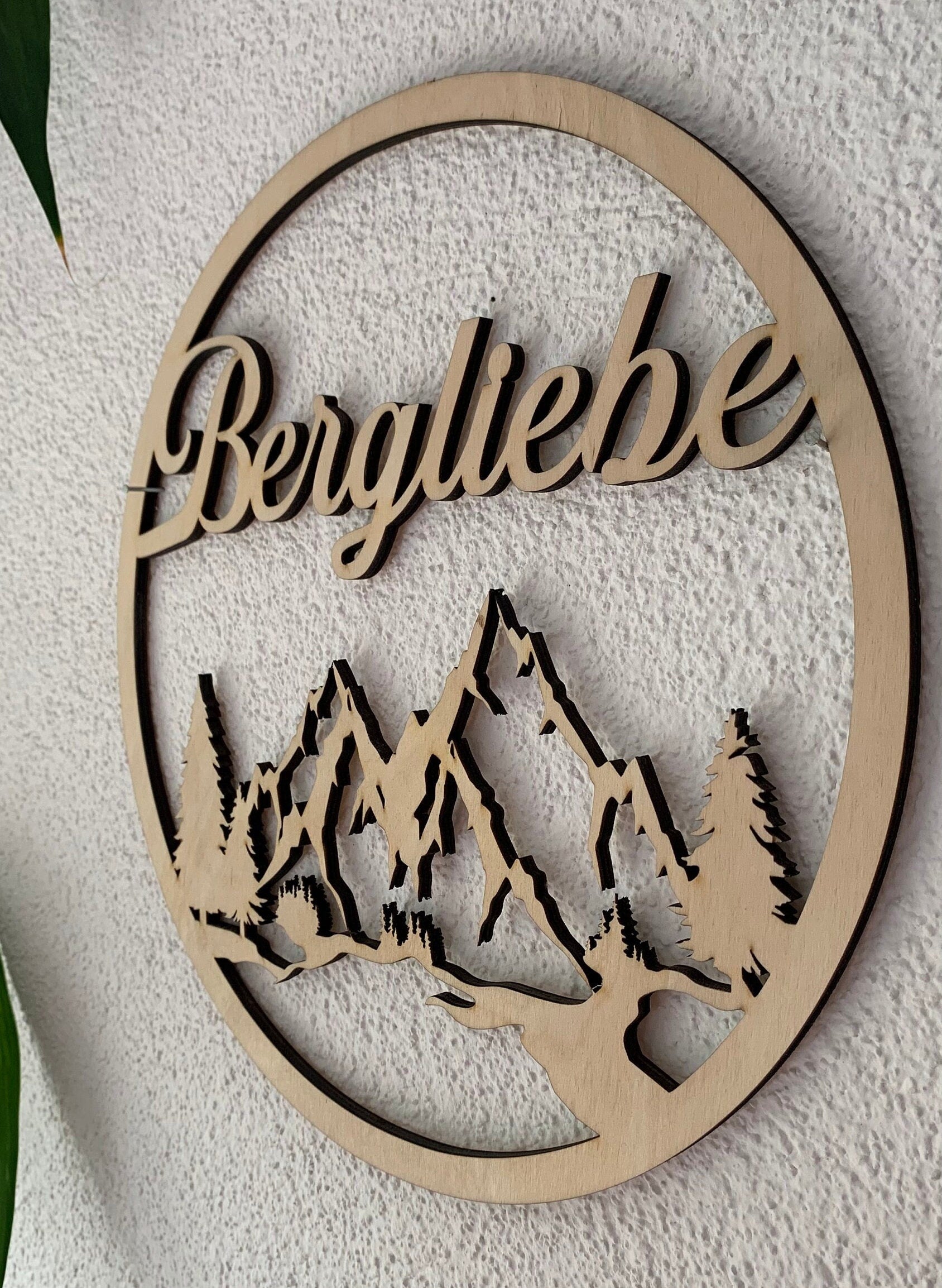 Bergliebe Aufsteller oder Kranz aus Holz oder MDF in schwarz. Vers. Größen