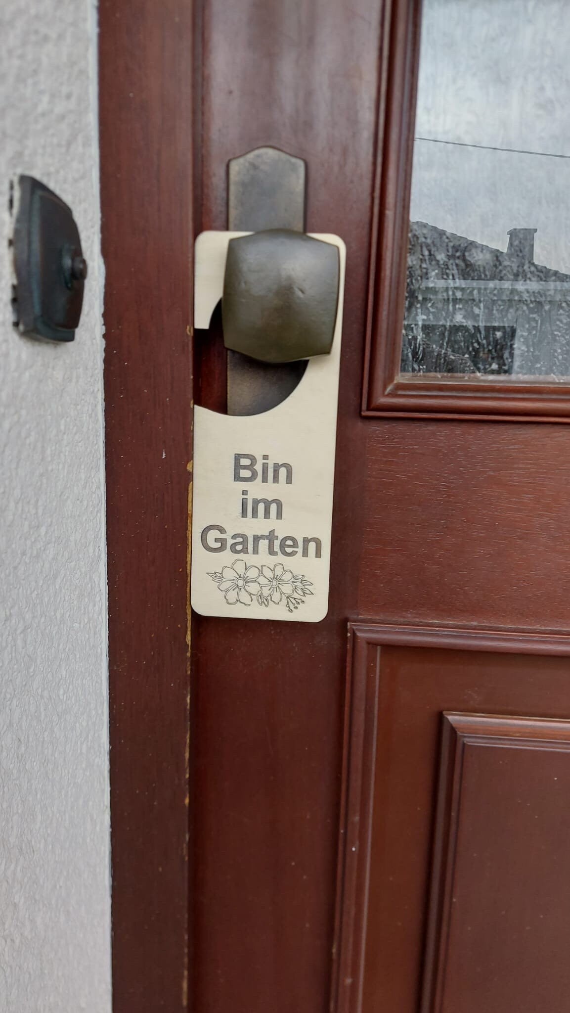Türschild Gartenarbeit. Bin im Garten Schild für Tür