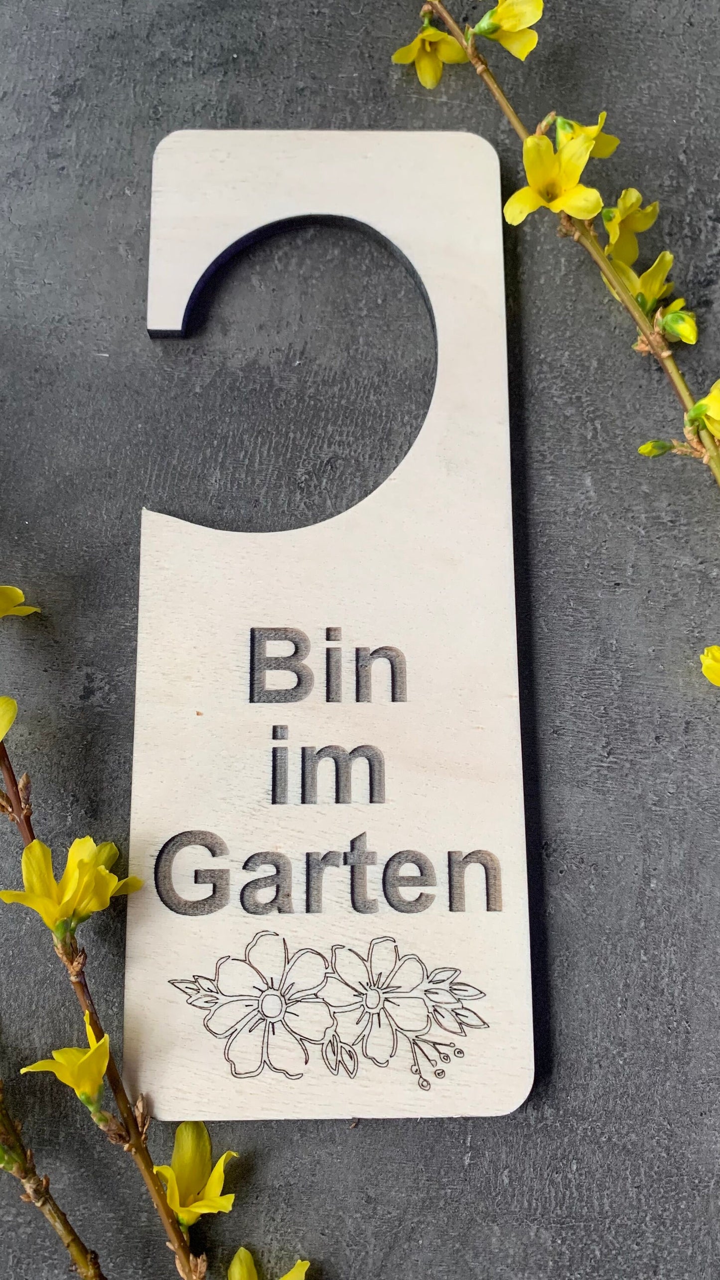 Türschild Gartenarbeit. Bin im Garten Schild für Tür