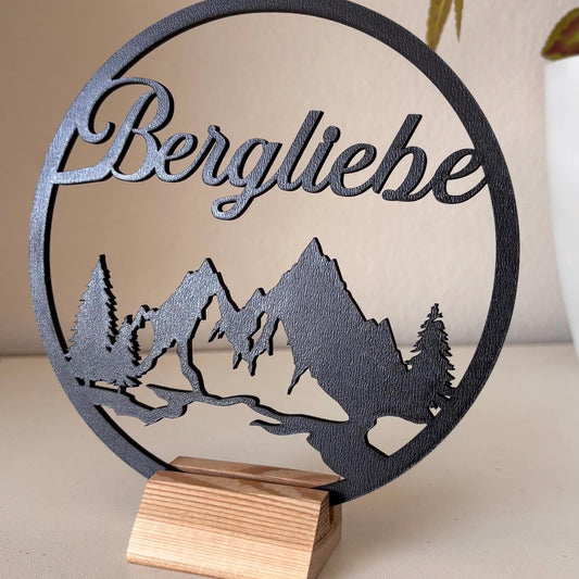 Bergliebe Aufsteller oder Kranz aus Holz oder MDF in schwarz. Vers. Größen