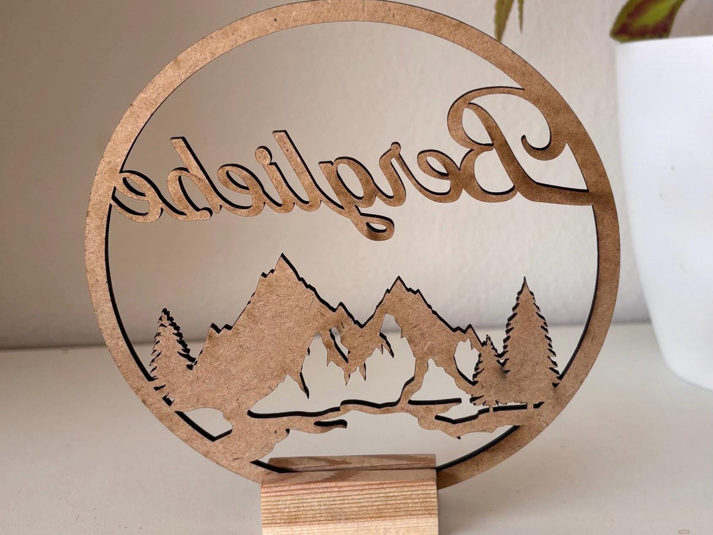 Bergliebe Aufsteller oder Kranz aus Holz oder MDF in schwarz. Vers. Größen