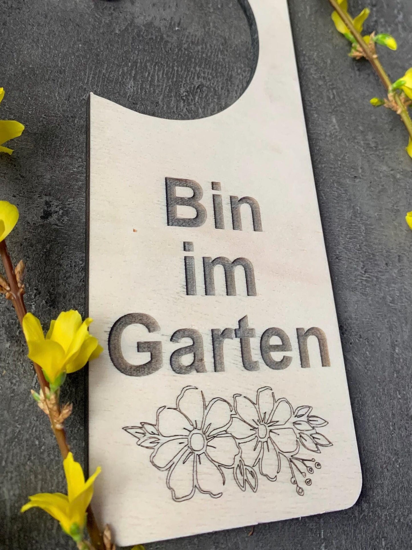 Türschild Gartenarbeit. Bin im Garten Schild für Tür